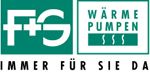 Logo von F+S Wärmepumpen mit Slogan "Immer für Sie da".