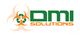 Logo for "DMI Solutions" with a biohazard-recycle symbol in green and orange.