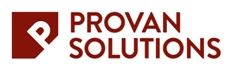 Logo von Provan Solutions mit roter Schrift und grafischem Icon links.