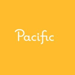 White "Pacific" text on a mustard-yellow background.