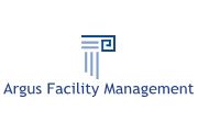 Logo von Argus Facility Management mit blauem Säulensymbol.