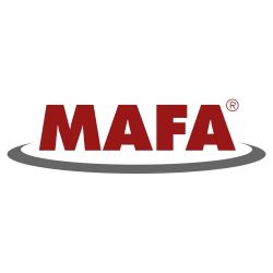 MAFA-Logo in Rot mit grauem Halbkreis darunter auf weißem Hintergrund.