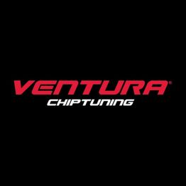 "Ventura Chiptuning-logo met rode en witte tekst op een zwarte achtergrond."