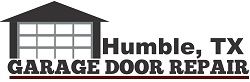 Logo of Humble, TX Garage Door Repair with a garage door graphic and bold text.