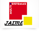 Logo con texto: "MULTISISTEMAS JAIME" en rojo y amarillo sobre fondo blanco.