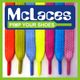 Bunte Schnürsenkel in Rot, Grün, Gelb, Blau, Pink unter dem Logo "McLaces" mit Slogan "Pimp Your Shoes".