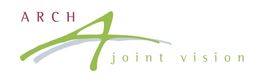 Logo mit rotem "ARCH", grünem "A" und Text "joint vision".