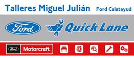 Logotipos de Ford, Quick Lane y Motorcraft de Talleres Miguel Julián, Ford Calatayud.