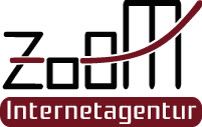 Logo mit Text "Zoom Internetagentur" in Schwarz und Rot.