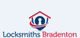 Logo with house-shaped keyhole and text: "Locksmiths Bradenton."