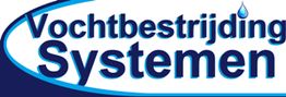 Logo met tekst "Vochtbestrijding Systemen" en een druppel als detail.