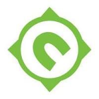 Green stylized lowercase "e" within a circular emblem on a white background.