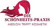 Logo mit Silhouette eines Gesichts und Text: "Die Schönheits-Praxis - Medizin trifft Kosmetik".