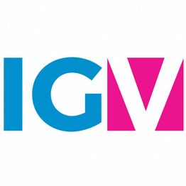 Logo con le lettere IGM in blu e rosa su sfondo bianco.