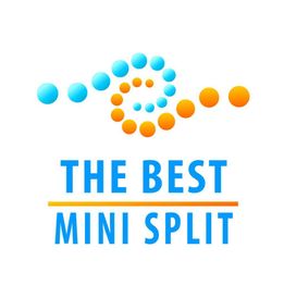 Logo with blue and orange dots forming a spiral, text reads "The Best Mini Split."