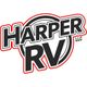 "Harper RV LLC logo with bold black text and a red outline."