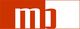 Ein weißes "mb" auf rotem Hintergrund, das vor einem weißen Bereich endet.