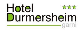 Hotel Durmersheim Logo mit drei grünen Sternen und dem Zusatz "garni".