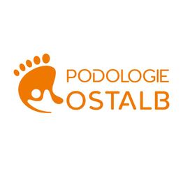 Logo mit orange Fußgrafik und Schriftzug "Podologie Ostalb" auf weißem Hintergrund.