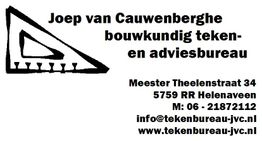 Joep van Cauwenberghe bouwkundig teken- en adviesbureau contactinformatie en logo.