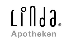 Schwarzes "LINDA"-Logo über grauem "Apotheken" Schriftzug auf weißem Hintergrund.