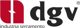 Logo rosso e nero con la scritta "dgv industria serramento".