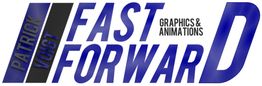 Logo: "Fast Forward - Graphics & Animations" mit blauem Schrägtext, Namen seitlich.