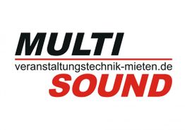 Logo: "MULTI SOUND" und "veranstaltungstechnik-mieten.de" in Schwarz und Rot auf weißem Hintergrund.