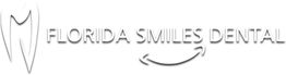 Logo of Florida Smiles Dental with a stylized tooth and a curved line resembling a smile.
