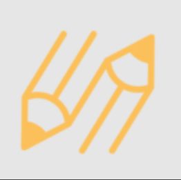 Zwei überlappende gelbe Bleistift-Symbole auf grauem Hintergrund.