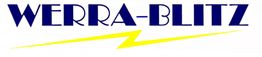 Text "WERRA-BLITZ" in Blau mit einem gelben Blitzsymbol darunter.
