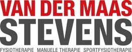 "Logo met tekst: Van der Maas Stevens, fysiotherapie en manuele therapie."