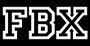 Schwarzer Hintergrund, darauf die weißen Buchstaben „FBX“ in fettgedruckter Schrift.