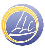 Blaues und gelbes Logo mit stilisiertem "LLC" in der Mitte.