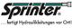 Logo mit Schriftzug: "Sprinter - fertigt Hydraulikleitungen vor Ort!", daneben Hydrauliksymbol.