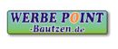 Schriftzug "WERBE POINT Bautzen.de" auf grünem Hintergrund.