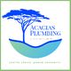 Blue tree logo for "Acacias Plumbing" with tagline "Smarter choice, greener community."