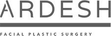 "Ardesh Facial Plastic Surgery logo in gray text with minimalist design."