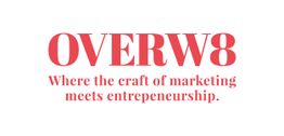 OVERW8-Logo mit dem Slogan "Where the craft of marketing meets entrepreneurship."