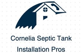Logo with house and phone icons, reads "Cornelia Septic Tank Installation Pros".