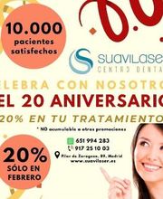 Imagen promocional de Suavilaser, centro dental, con ofertas especiales en febrero.
