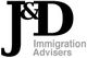 Logo de J&D Immigration Advisers en negro y gris.