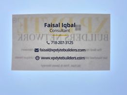 Consultant's business card with contact info: phone, email, and website URL.