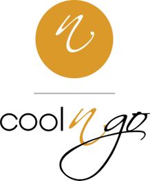 Logotipo con letra "n" estilizada en círculo naranja y texto "coolngo" abajo.