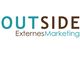 Logo mit Text: "OUTSIDE Externes Marketing" in blau-brauner Schrift auf weißem Hintergrund.