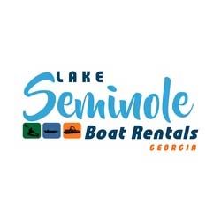 "Lake Seminole Boat Rentals logo with colorful icons and text for Georgia."