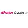 Logo mit Text "etiketten-drucken.de" in pink und grau auf weißem Hintergrund.