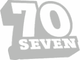 Grauer Schriftzug "70 Seven" in Blockbuchstaben auf weißem Hintergrund.