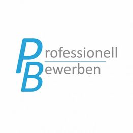Blau-graues Logo mit den Buchstaben PB und dem Schriftzug "professionell bewerben".
