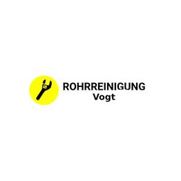 Gelbes Symbol mit Schraubenschlüssel und Text: "ROHRREINIGUNG Vogt".